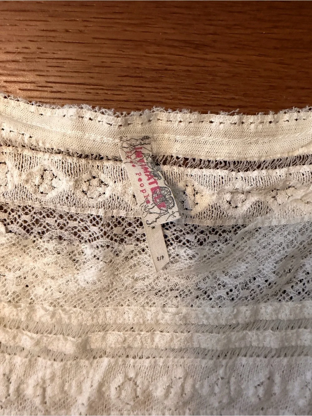 Free People Intimately Lace Peplum Tank Top Cream Ivory Boho Romantic Size S/P